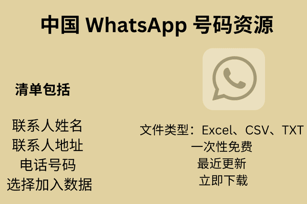 中国 WhatsApp 号码资源