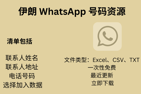 伊朗 WhatsApp 号码资源