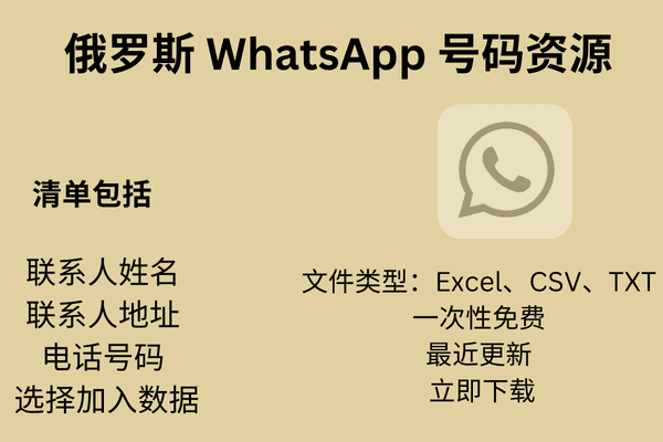 俄罗斯 WhatsApp 号码资源