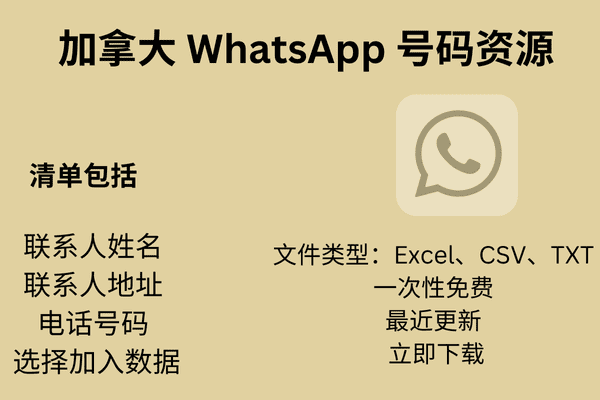 加拿大 WhatsApp 号码资源