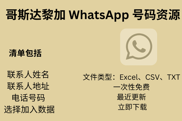 哥斯达黎加 WhatsApp 号码资源