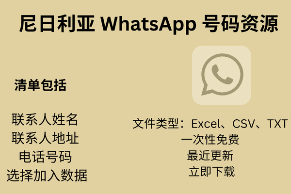 尼日利亚 WhatsApp 号码资源