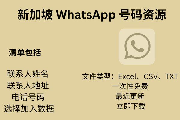 新加坡 WhatsApp 号码资源