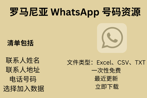 罗马尼亚 WhatsApp 号码资源