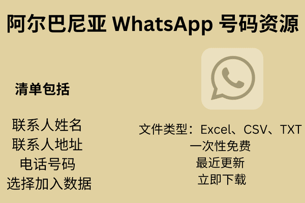 阿尔巴尼亚 WhatsApp 号码资源